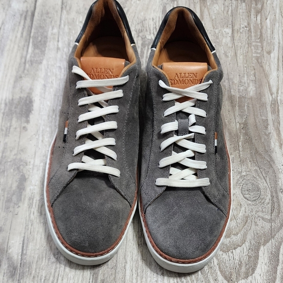Allen Edmonds "ALPHA" Lace-up Suede Men's Casual Sneakers Grey Size 8 - Picture 7 of 9